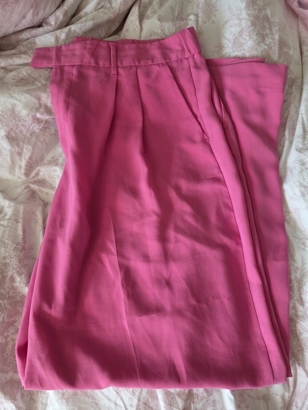 Pink And Neutral Wide Leg Pants